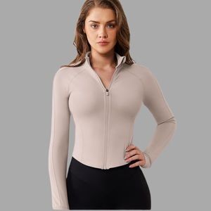 NWT‎ Cream Fitted Athletic Jacket W/ Thumb Holes Sz XS